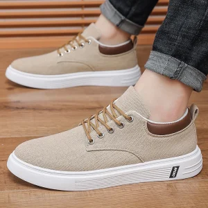 Versatile casual walking shoes men’s comfortable and breathable canvas athletic shoes