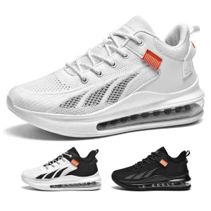 White Sports Air Cushion Sneaker for Men Walking Shoes Boys Shoes Breathable Trend Sneakers