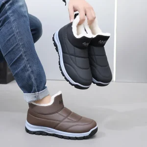 Winter Men’s Fleece-Lined Thickened Warm Casual Sports Boots Non-Slip Dad Shoes