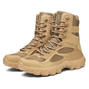 Winter Men’s High-Top Tactical Boots & Shoes for Outdoor Rubber Lacing System, Perfect for Survival Enthusiasts