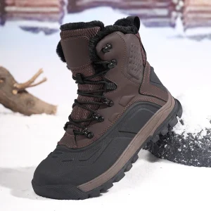 Winter Outdoor Waterproof Cotton Boots Large Sizes Men’s Hiking Style Warm Snow Boots