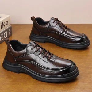 Winter Oxford Shoes Men’s Comfortable Genuine Leather British Style Thick Soled Business Formal Shoes