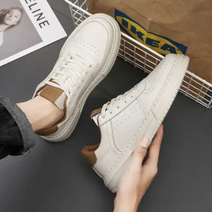 Xiaobai Men’s Shoes Summer Collection Breathable Trendy Versatile Casual Platform Sneakers White Sporty Skate Shoes