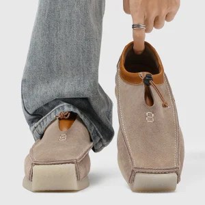 Xinzirain Logo Custom Casual Loafer Square Toe Wallabee Style Slip On Thick Sole Women Men Flat Loafers With Drawstring