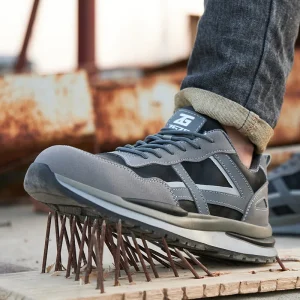ZG 8863-5 Lightweight Steel Toe Safety Sneakers Men Breathable Black Work Shoes Anti-Smash Anti-Puncture Fashion Winter Style