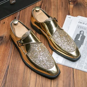 Zapatos De Vestir Para Hombres Wedding Party Dress Shoes Men’s Shiny Patent Leather Men’s Oxfords Formal Shoes